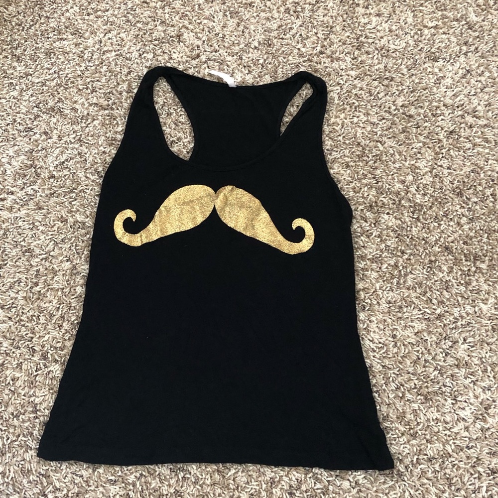 NEW Mustache tank top! Never worn